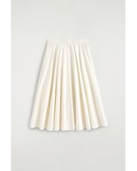 COS - Polka-Dot Jacquard Cotton Midi Skirt - Lyst