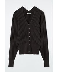 COS - Rib-Knit Silk Cardigan - Lyst