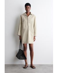 COS - Hemdkleid Aus Denim Mit Offenem Kragen - Lyst