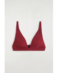 COS - Bonded-Scuba V-Neck Bikini Top - Lyst