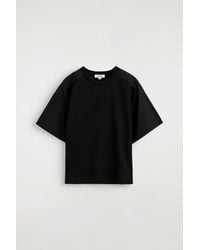 COS - Poplin-Panelled Jersey T-Shirt - Lyst