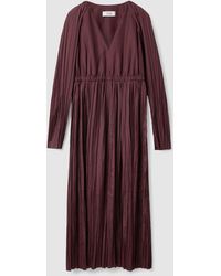 COS - Long-sleeve Pleated Maxi Dress - Lyst