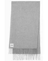 COS - Fringed Pure Wool Scarf - Lyst