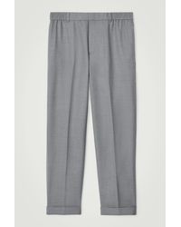 COS - Turn-up Wool-blend Straight-leg Pants - Lyst