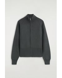 COS - Knitted Mock-Neck Zip-Up Jacket - Lyst