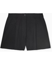 COS Regular-fit Seersucker Shorts - Black