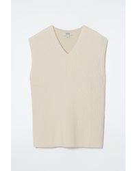 COS - Ribbed-knit Hooded Tank Top - Lyst