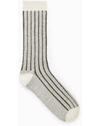 COS - Chunky Ribbed Wool Socks - Lyst