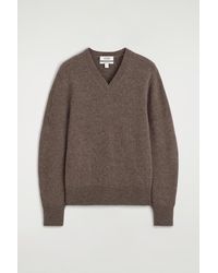 COS - Sculpted Cashmere V-Neck Jumper - Lyst