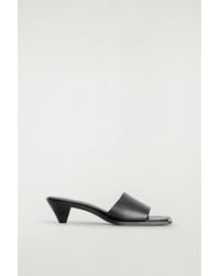 COS - Leather Kitten-Heel Mules - Lyst