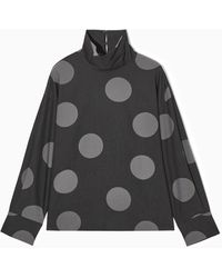 COS - Polka-dot Deconstructed High-neck Blouse - Lyst