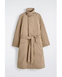 COS - Padded Belted Funnel-Neck Long Coat - Lyst