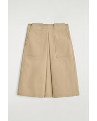 COS - Deconstructed Pleated Cotton Midi Skirt - Lyst