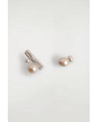 COS - Mismatched Freshwater Pearl Stud Earrings - Lyst
