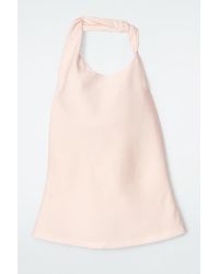 COS - Twist-Detail Linen-Blend Top - Lyst