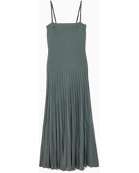 COS - Pleated Knitted Maxi Dress - Lyst