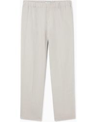 COS - Straight-leg Elasticated Linen Pants - Lyst