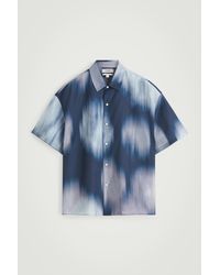 COS - Relaxed Short-sleeved Resort Shirt In Blue - Lyst