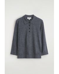 COS - Merino Wool Polo Sweater - Lyst