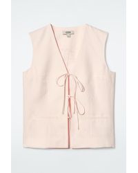 COS - Linen-Blend Tie-Front Waistcoat - Lyst