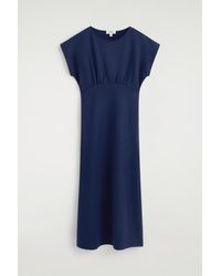 COS - Sculpted Gathered Jersey Midi Dress - Lyst