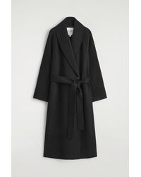 COS - Belted Double-Faced Wool Long Coat - Lyst