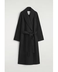 COS - Belted Double-Faced Wool Long Coat - Lyst