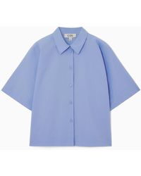 COS - Boxy Short-sleeved Poplin Shirt - Lyst