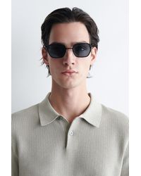 COS - Rechteckige Sonnenbrille Mit Metallgestell - Lyst