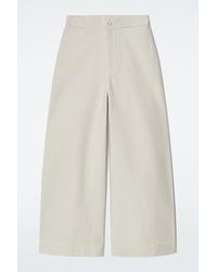COS - Wide-leg Denim Trousers In Beige - Lyst