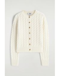 COS - Cable-Knit Merino Wool Cardigan - Lyst