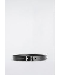 COS - Topstitched Leather Belt - Lyst