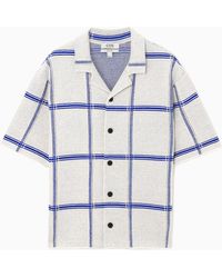 COS - Checked Knitted Short-sleeved Shirt - Lyst
