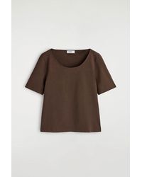 COS - Slim Scoop-Neck Cotton T-Shirt - Lyst
