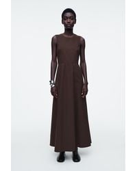 COS - Midikleid Aus Baumwolle Mit Rückenausschnitt - Lyst