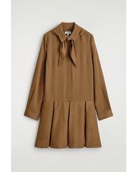 COS - Scarf-Detail Dropped-Waist Mini Dress - Lyst