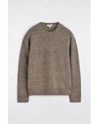COS - Knitted Linen Crew-Neck Sweater - Lyst