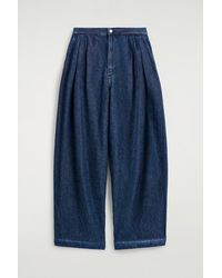 COS - Pleated Wide-Leg Denim Trousers - Lyst