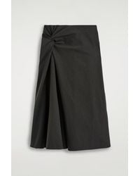 COS - Twist-Detail Jersey Midi Skirt - Lyst