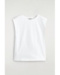 COS - Folded-Shoulder Cotton-Jersey Tank Top - Lyst