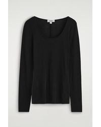 COS - Merino Wool Scoop-Neck Top - Lyst