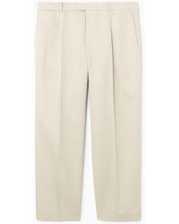 COS - Pleated Straight-leg Linen-blend Pants - Lyst