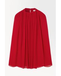 COS - The Crinkled Silk-chiffon Blouse - Lyst