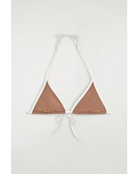 COS - Contrast-Trimmed Triangle Bikini Top - Lyst