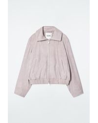 COS - Suede Bomber Jacket - Lyst
