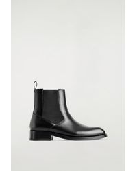 COS - Square-Toe Leather Chelsea Boots - Lyst