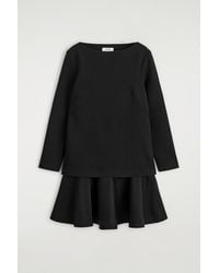 COS - Layered Long-Sleeved Mini Dress - Lyst