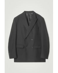 COS - Relaxed Double-breasted Wool Blazer - Lyst
