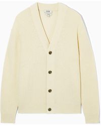 COS - Ribbed Wool And Cashmere Cardigan - Lyst