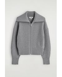 COS - Ribbed Merino Wool Jacket - Lyst